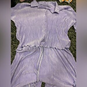 PURPLE SILKY PAJAMAS